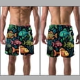 thumbnail image 3 of luoweisi Men's Beach Shorts Quick Dry Swim Trunks with Mesh Lining Fish 2XL, 3 of 5