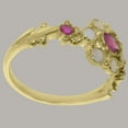 thumbnail image 3 of LBG British Made 10k Yellow Gold Natural Ruby & Opal Womens Engagement Ring - 33 size options - Size 6, 3 of 7