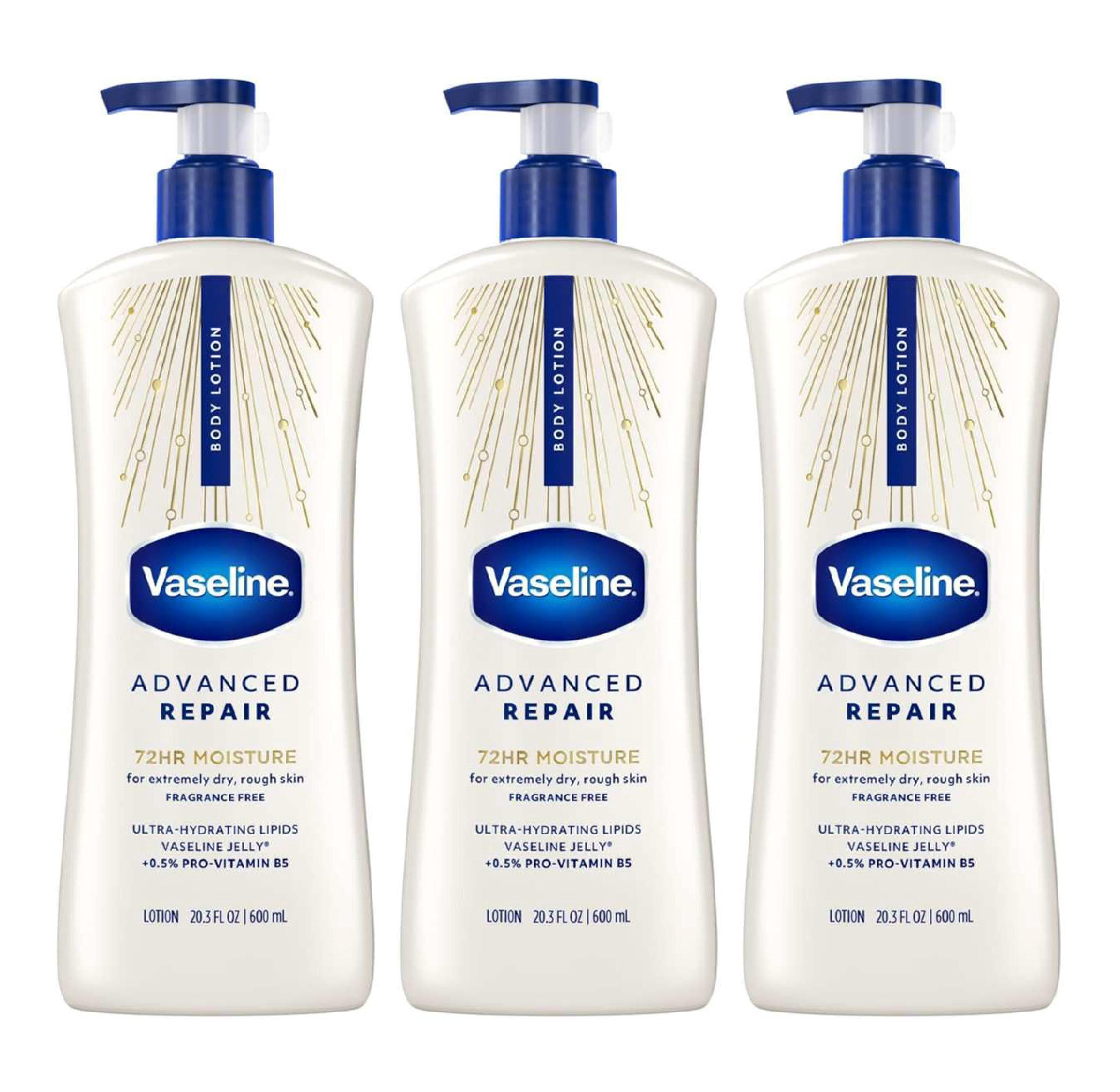 ボディローション VASELINE BODY LOTION 3 bottles Vaseline Intensive Care Advanced Repair Unscented Lotion 20.3oz (3