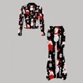 thumbnail image 6 of WhouRiu Girls Christmas Graphic Outfit Sets Fall Winter Long Sleeve Zip Up Jacket Flared Pants Clothes Set 4-14 Years, 6 of 6