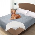 thumbnail image 3 of Sanmadrola Dog Bed Cover 100% Double-Sided Waterproof Pet Blanket Non-slip Couch Covers Mattress Protector Leakproof Furniture Protector Cover for Dog Kids Pets, Machine Washable, Light Gray, 68x82", 3 of 11