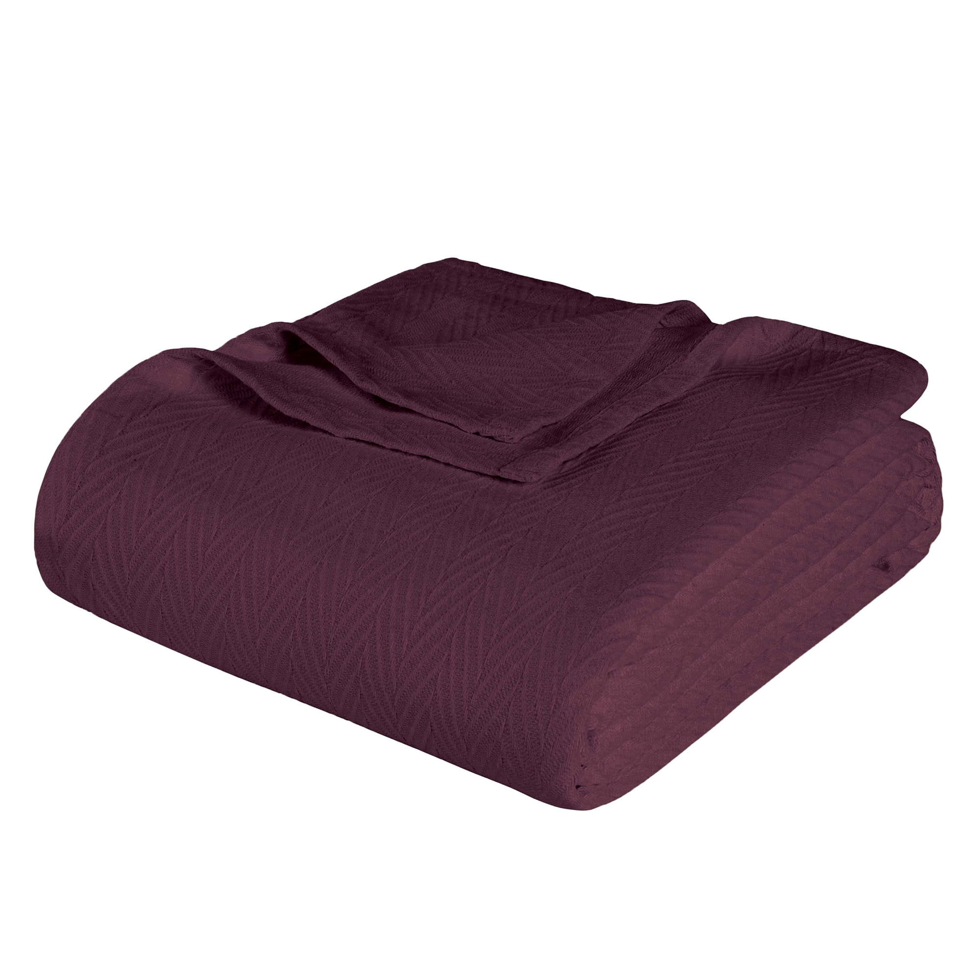 Superior Metro Chevron Zig-Zag All-Season Cotton Blanket, Full/Queen, Plum