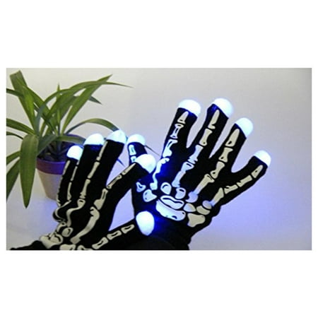 Led Skeleton - Led Black 6 Modes Light Flashing Skeleton Gloves