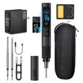 thumbnail image 1 of FNIRSI HS-02B 100W Smart Soldering Iron Kit with 0.96" HD Color Screen, 100-450°C Adjustable Temperature, Ergonomic Grip, PD/QC Protocol Support, 3 Soldering Tips, C2C Cable - US Plug (90W), 1 of 7