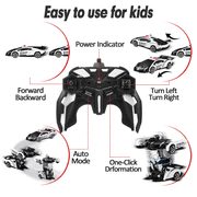 Petbank Remote Control Car for Kids, RC Transform Robot Car Toy, 1:18 Rechargeable Race Car, 2.4Ghz RC Cars for Boys Girls 3-12, White