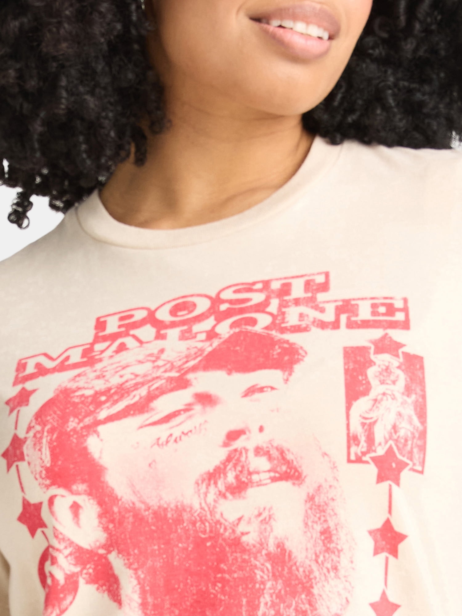 Post Malone Women's Graphic Band Tee with Short Sleeves, Sizes XXS-XXL
