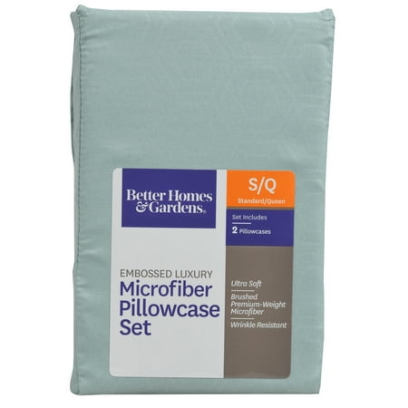 Better Homes & Gardens Luxury Microfiber Embossed Sheets, Standard/Queen Pillowcase set
