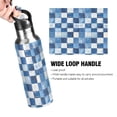 thumbnail image 4 of Yayeee 33oz Insulated Water Bottle Double Wall Stainless Steel with Flip Straw Lid, Blue and Gray Plaid Pattern, 4 of 7
