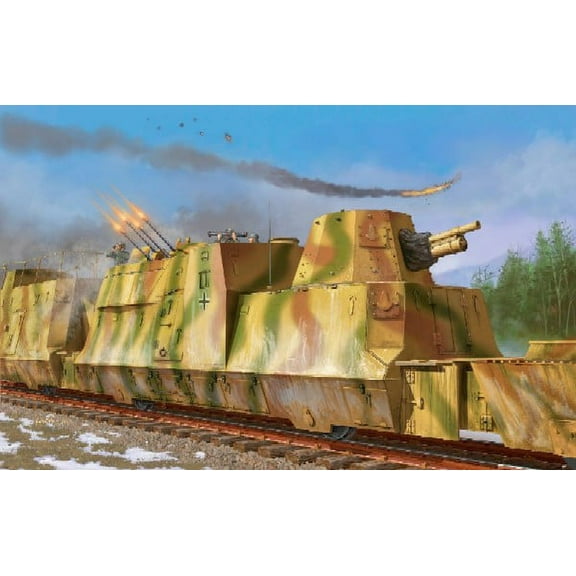 Trumpeter 1/35 WWII German Army Kanonen and Flakwagen Armored Anti-Aircraft Rail Car