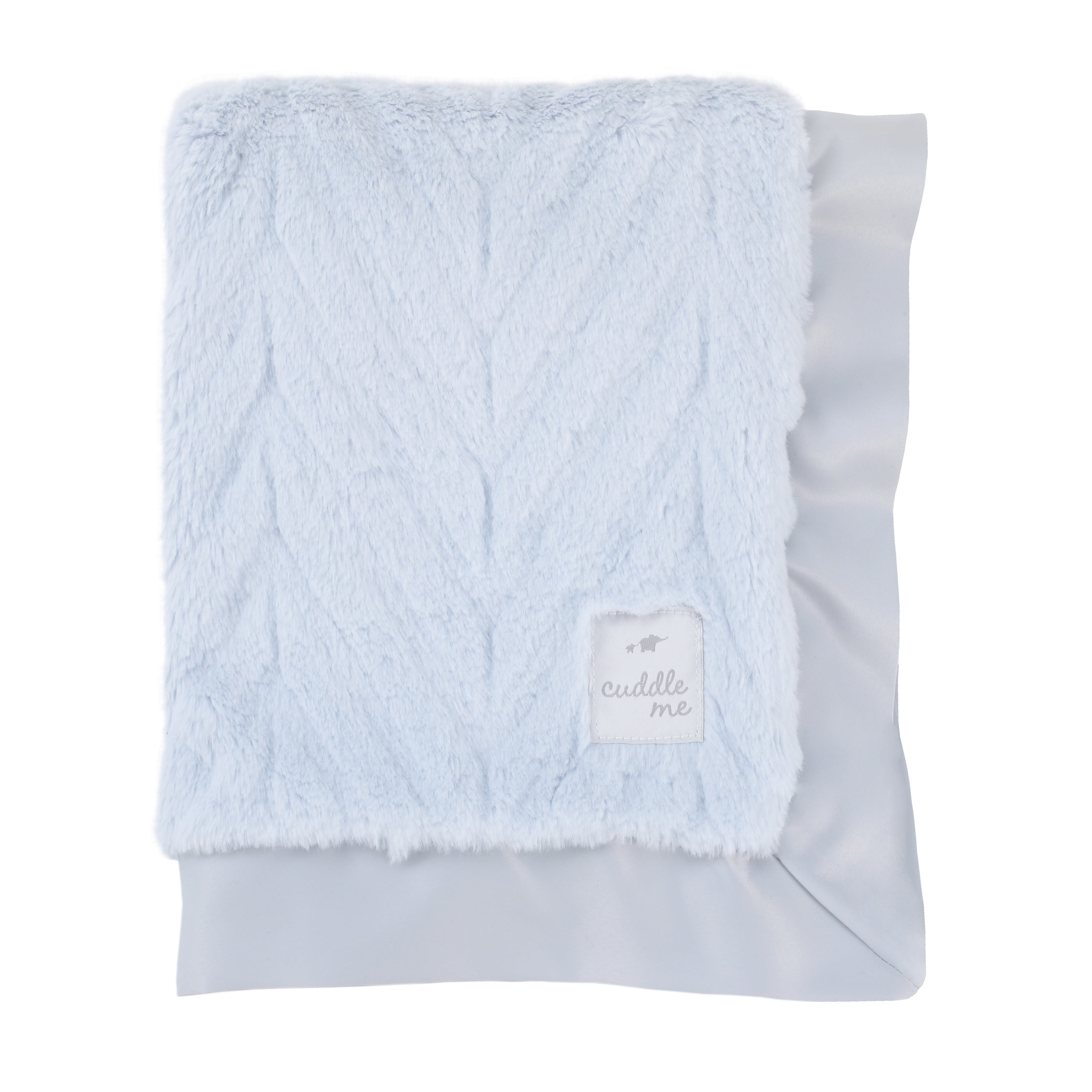 Cuddle Me Cuddle Plush Chevron Blanket with 2" Matte Satin Border