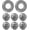 Black White, variant on 8Pcs Inflatable Pool Float Set Includes 2Pcs 22.8" Swim Ring & 6Pcs 16" Beach Ball Bulk PVC Summer Water Toys for Swimming Pool Beach Hawaiian Tropical Party Favors Decorations Supplies Pink