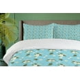 thumbnail image 4 of Ambesonne Floral Duvet Cover Sets, Vintage Daisies Dragonflies, 2-King, White Green and Blue, 4 of 7