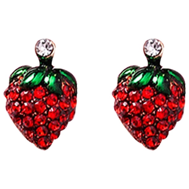 Cute Radish Earrings Cherry Earrings Red Stud Earrings Set for Women Girls S925 Silver Stud Earrings for Women Earrings with Soft Ear Studs Fine Jewelry for Parties and Holidays
