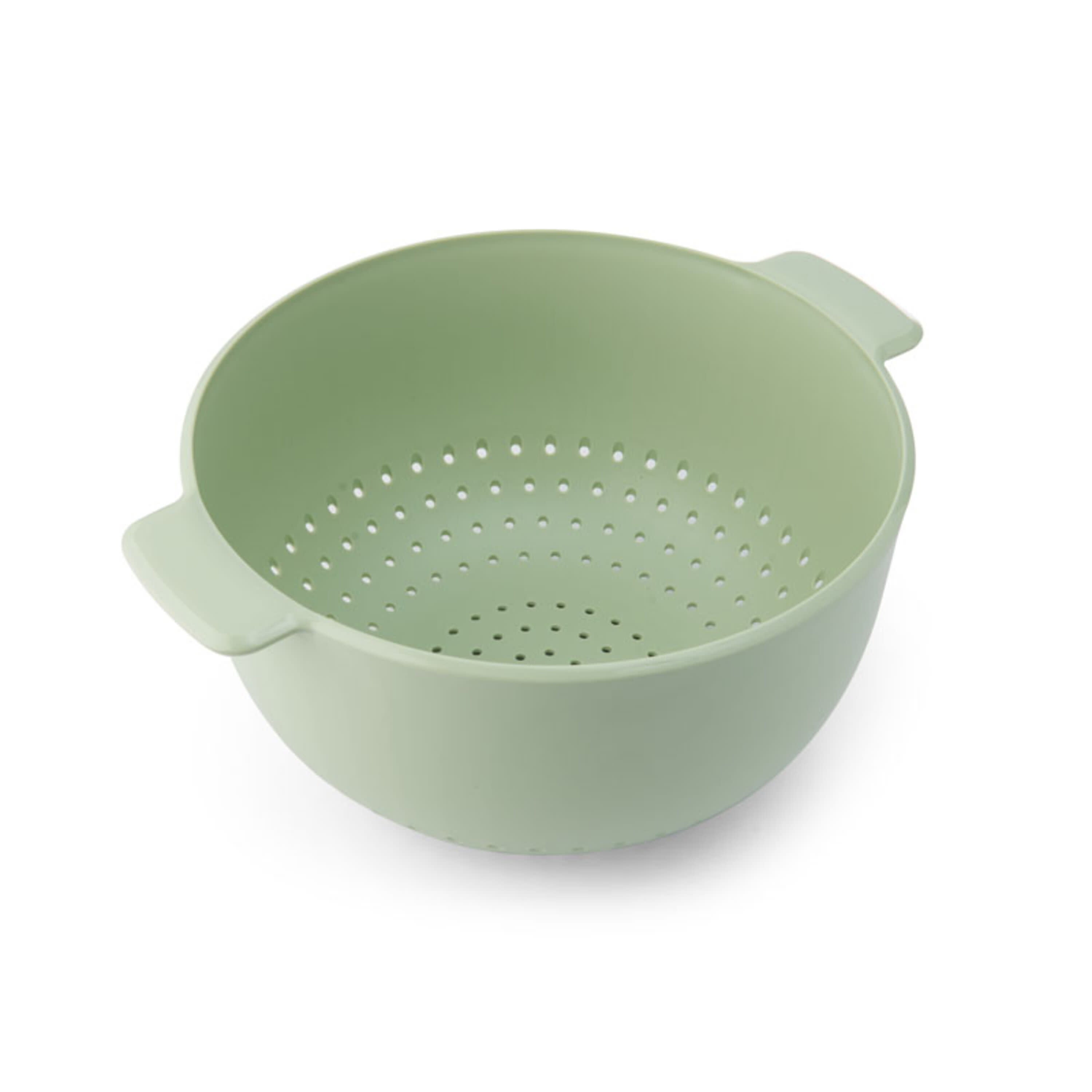 Beautiful 5quart Plastic Colander with Integrated Handles in Sage