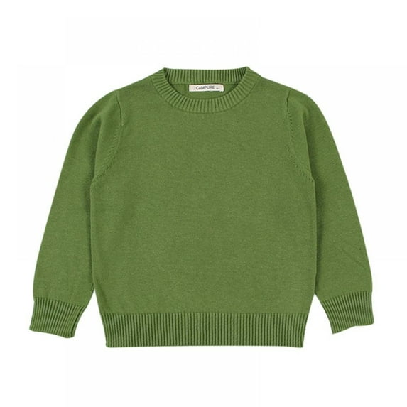 SYNPOS 1-8T Toddler Baby Girl Boy Knit Sweater Crewneck Long Sleeve Solid Color Pullover Top