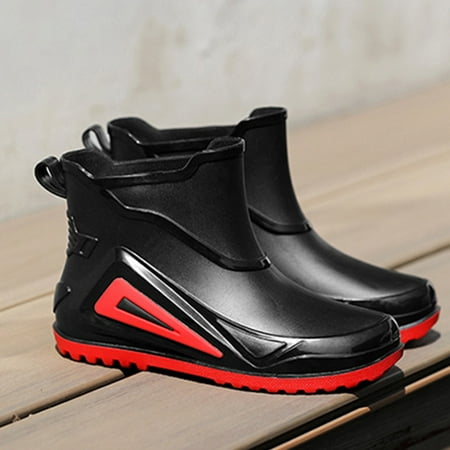 

Men‘s Fashion Plain Color Plain Color Anti-skid Slip On Rainboots Waterproof Shoes