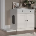 thumbnail image 7 of Palace Imports 100% Solid Wood Ziva 2-Door Cat Litter Box Enclosure with 2-Drawers and Litter Catch, White, 7 of 7