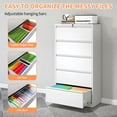 thumbnail image 5 of Metal Mobile File Cabinet, Rolling File Cabinet with Lock for Hanging Legal/Letter/A4 Size,Fully Assembled Except Wheels, 5 of 17