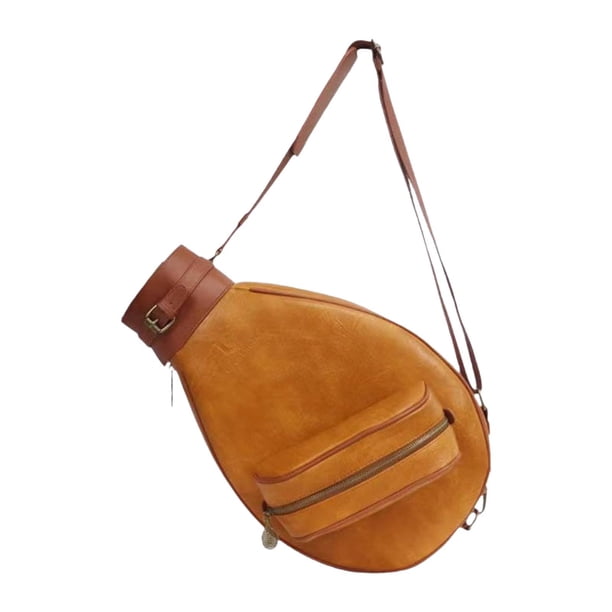 Bolso de tenis correa de hombro ajustable bolsita para transporte de bolsa de bolsillo Marrón