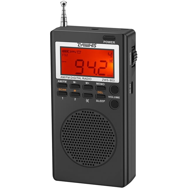 Radio ZHIWHIS ZWS-903 portátil AM FM DSP, reloj, temporizador