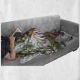 thumbnail image 6 of Tiger Soft Flannel Fleece Blanket, Beast of Siberia Resting on a Warm Day on a Lake with Its Reflection Altaica Mammal, Cozy Plush for Indoor and Outdoor Use, 60" x 80", Pale Brown, by Ambesonne, 6 of 6