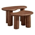 thumbnail image 1 of Pemberly Row Contemporary Mango Wood Nesting Coffee Table Set in Walnut, 1 of 10
