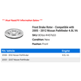 thumbnail image 2 of Front Brake Rotor - Compatible with 2005 - 2012 Nissan Pathfinder 4.0L V6 2006 2007 2008 2009 2010 2011, 2 of 2