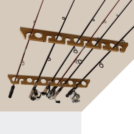 Rush Creek Creations 3 in 1, 11 Fishing Rod Wall Ceiling Storage Rack