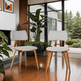 thumbnail image 3 of Armen Living Jaguar Modern Fabric Dining Chair in Walnut Wood and Gray, 3 of 6