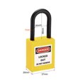thumbnail image 4 of Lockout Tagout Locks,1-1/2 Inch Shackle Key Different Safety Padlock Plastic Lock Yellow 2 pcs, 4 of 4