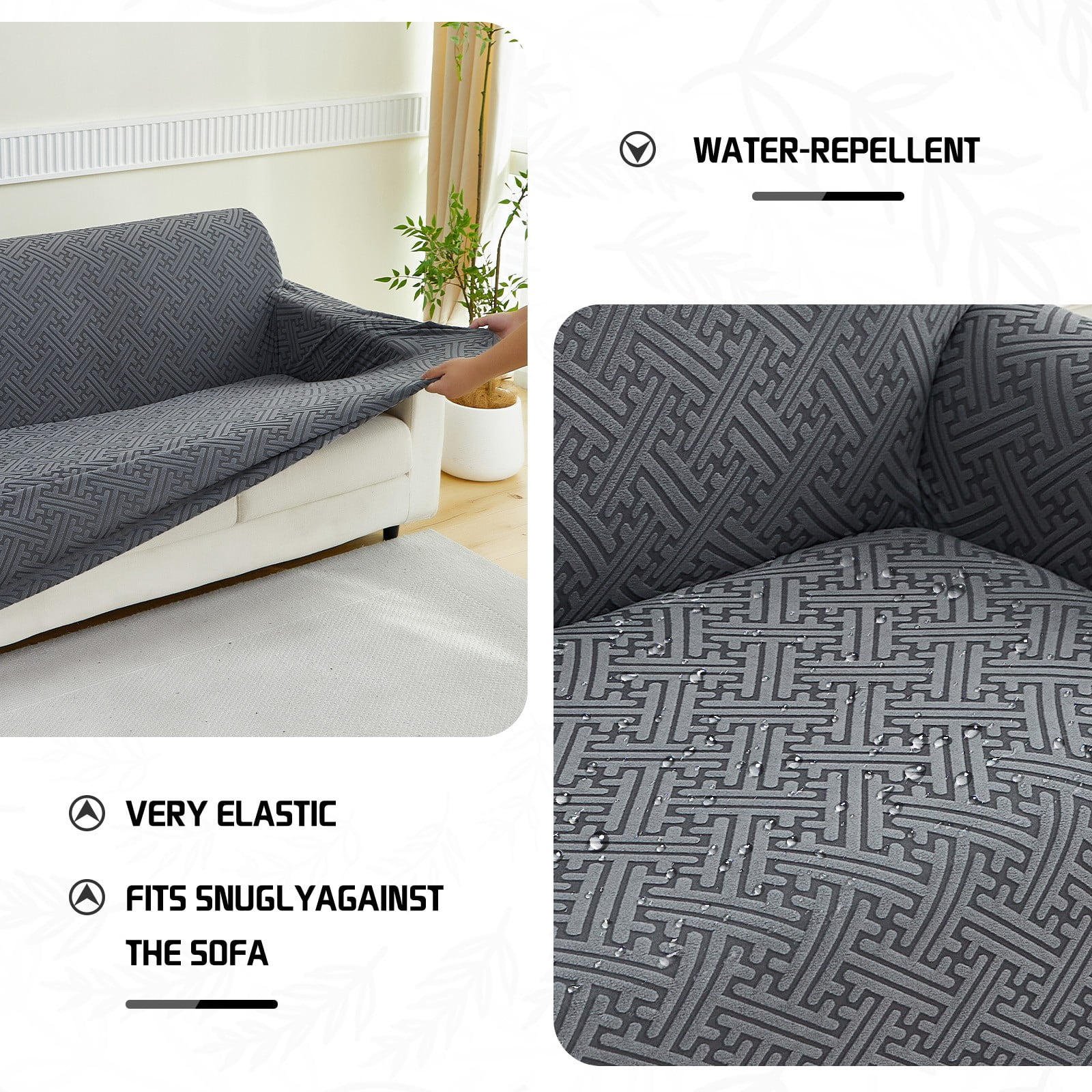 ANMINY Elastic Sofa Cover Full Coverage Sofa Slipcovers Thick Jacquard Fabric Non-Slip Couch Protect 1-Seater (35"x55")