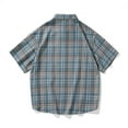 thumbnail image 4 of Leesechin Men Summer Plaid Button Shirt: Short Sleeve Casual Collar Clothing with Pocket, 4 of 4