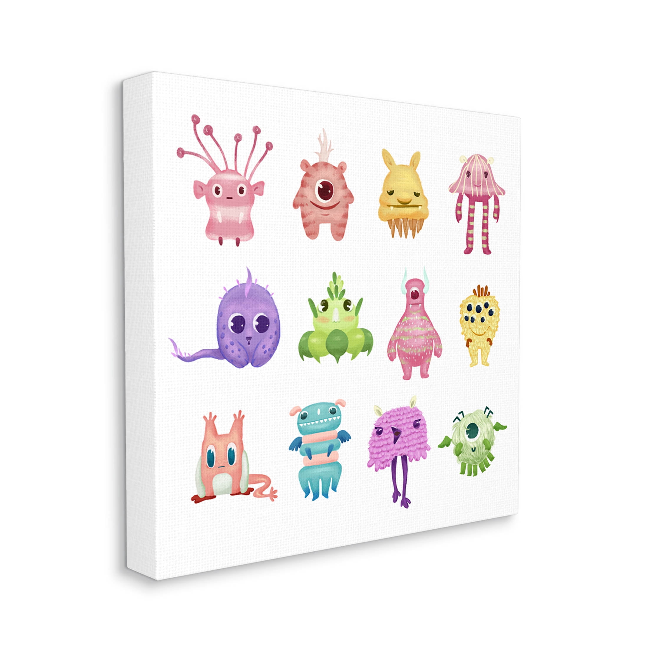 Fun Varied Monster Creatures Fairy Tales & Fantasy Graphic Art Gallery Wrapped Canvas Print Wall Art