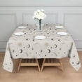 thumbnail image 3 of Beige Sun Moon Star Comet Pattern Square Tablecloth,Waterproof Square Table Cover,Wipeable Spillproof Washable Table Cover for Home Kitchen Party Decor 60"x60"(152x152cm), 3 of 6