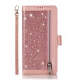 thumbnail image 2 of Galaxy S21 Ultra Wallet Case,Allytech Bling Flip Folio PU Leather Magnetic Kickstand Cell Phone Cover with Credit Card Holder,Zipper Pocket Wrist Strap for Samsung Galaxy S21 Ultra 5G 6.8 Inch, Pink, 2 of 7