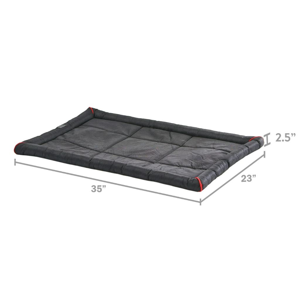 Water-Resistant Dog Crate Mat Cushion Bed, Black, 35"
