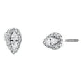 thumbnail image 3 of 10K White Gold Real Pear Diamond Women's Cluster Teardrop Stud Earrings 3/8 CT, 3 of 5