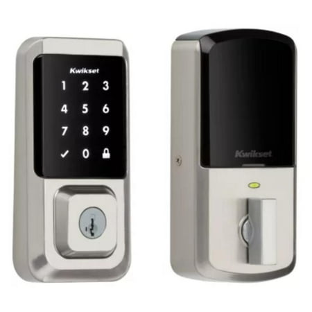 Kwikset - Halo Smart Lock Wi-Fi Replacement Deadbolt with App/Touchscreen/Key Access - Satin Nickel