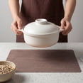 thumbnail image 4 of Set of 6 Leather Placemats for Kitchen Dining Table Decor, Washable, Heat-Resistant Table Mats Dark Brown 16.9x11.8inch, 4 of 6