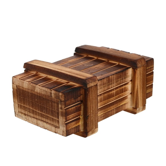 BEADCEST 1Pack Rectangular Wooden Puzzle Box For Leisure Time Activities And Problem Solving