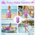 thumbnail image 5 of Girls One Piece Swimsuits Girls Bathing Suits Size 10-12 Cute Heart Pattern Purple, 5 of 7