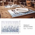 thumbnail image 3 of Placemats Set of 4, Spring Blue Eucalyptus Woven Placemat, Linen Place Mats for Kitchen/Dining Tables, Botanical Green Leaf Country Washable Table Mats for Party, 3 of 8