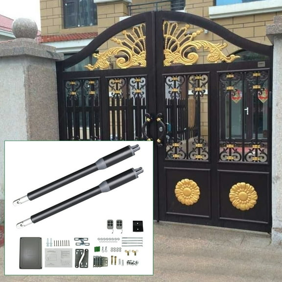 Electric Automatic Arm Dual Swing Gate Opener Heavy Duty Kit Remote Control 110V 200rpm 650lbs Capacity for All Types Of Residential Gates