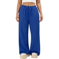 thumbnail image 3 of Jsaierl Womens Sweatpants Wide Leg Baggy Elastic Waist Trousers Travel Drawstring Comfy Jogger Pants with Pockets, 3 of 9