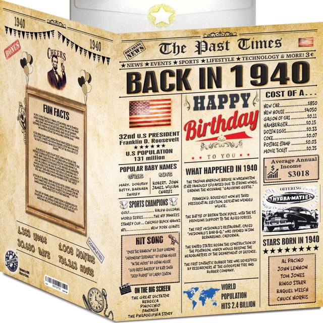 Tarjeta de cumpleaños 86 Back2Time jumbo vintage 26 x 19 cm