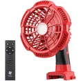 thumbnail image 1 of Portable Jobsite Fan For Milwaukee 18V Li-ion Battery Cordless Camping With lamp, 1 of 8