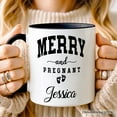 thumbnail image 5 of Merry and Pregnant Personalized Mug, Baby Announcement Christmas Custom Gift for New Mom, 5 of 5