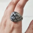 thumbnail image 5 of Snowflake Obsidian Mans Ring, Natural Snowflake Obsidian, Gents Ring, Silver Jewelry, 925 Silver Ring, Gift, Heavy Mens Ring, Arabic Design, Ottoman Style Ring, Christmas, Turkey Mens Signet Ring, 5 of 7