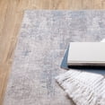thumbnail image 4 of 2' X 8' Grey And Blue Abstract Power Loom Stain Resistant Runner Rug, 4 of 4