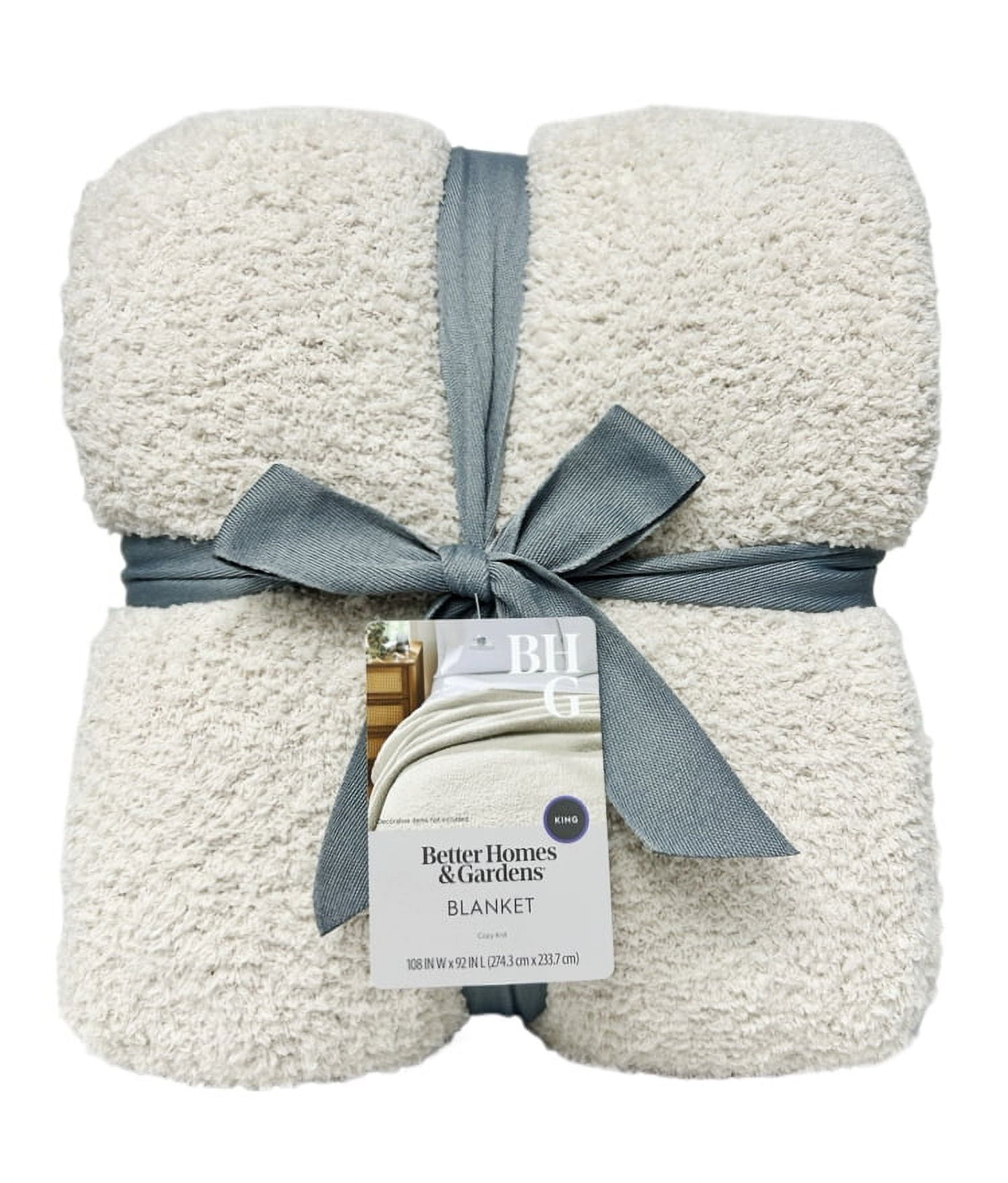 Better Homes & Gardens Cozy Knit Blanket, Beige, King